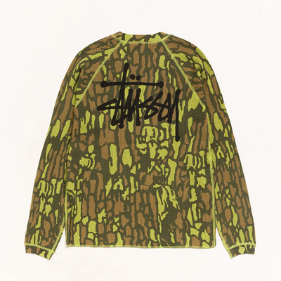 Stussy Raglan Thermal - Tree Bark Camo