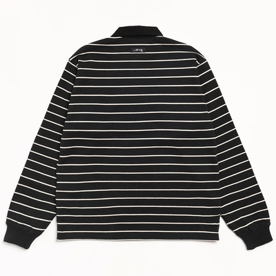 Stussy Pin Striped Rugby - Black