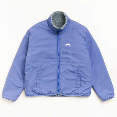 Stussy Sherpa Reversible Jacket - Bluestone