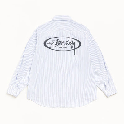 Stussy Standard Logo Shirt - Blue Stripe