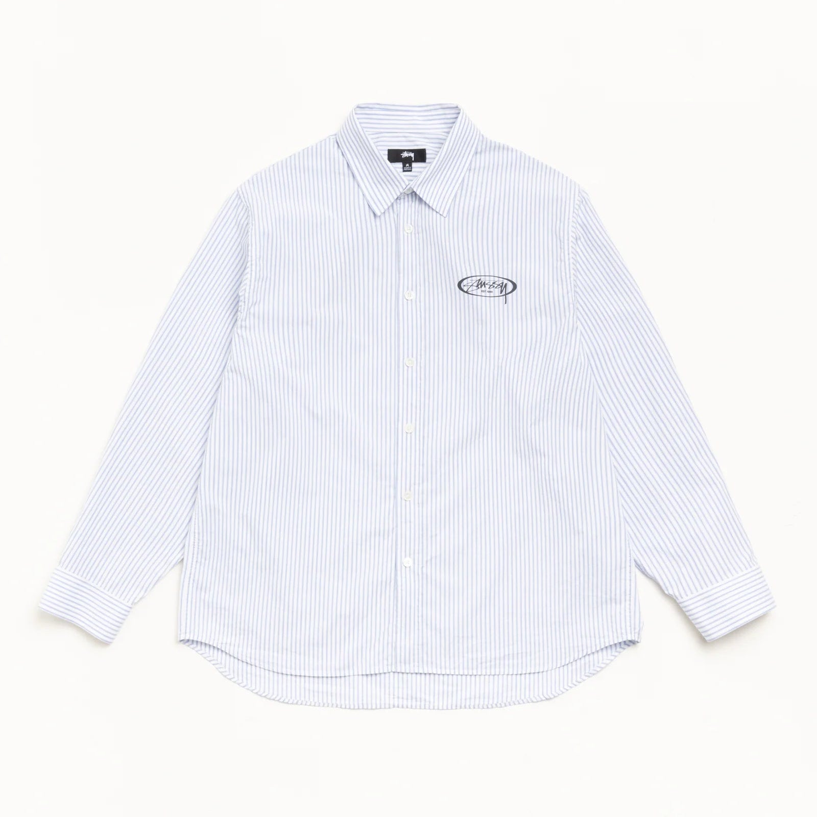 Stussy Standard Logo Shirt - Blue Stripe