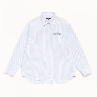 Stussy Standard Logo Shirt - Blue Stripe