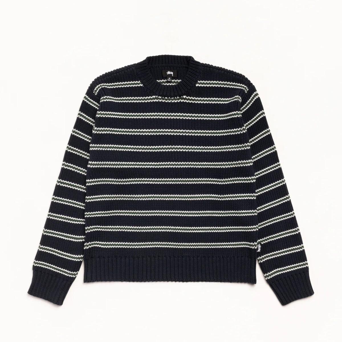 Stussy Stripe Crew Sweater - Ocean