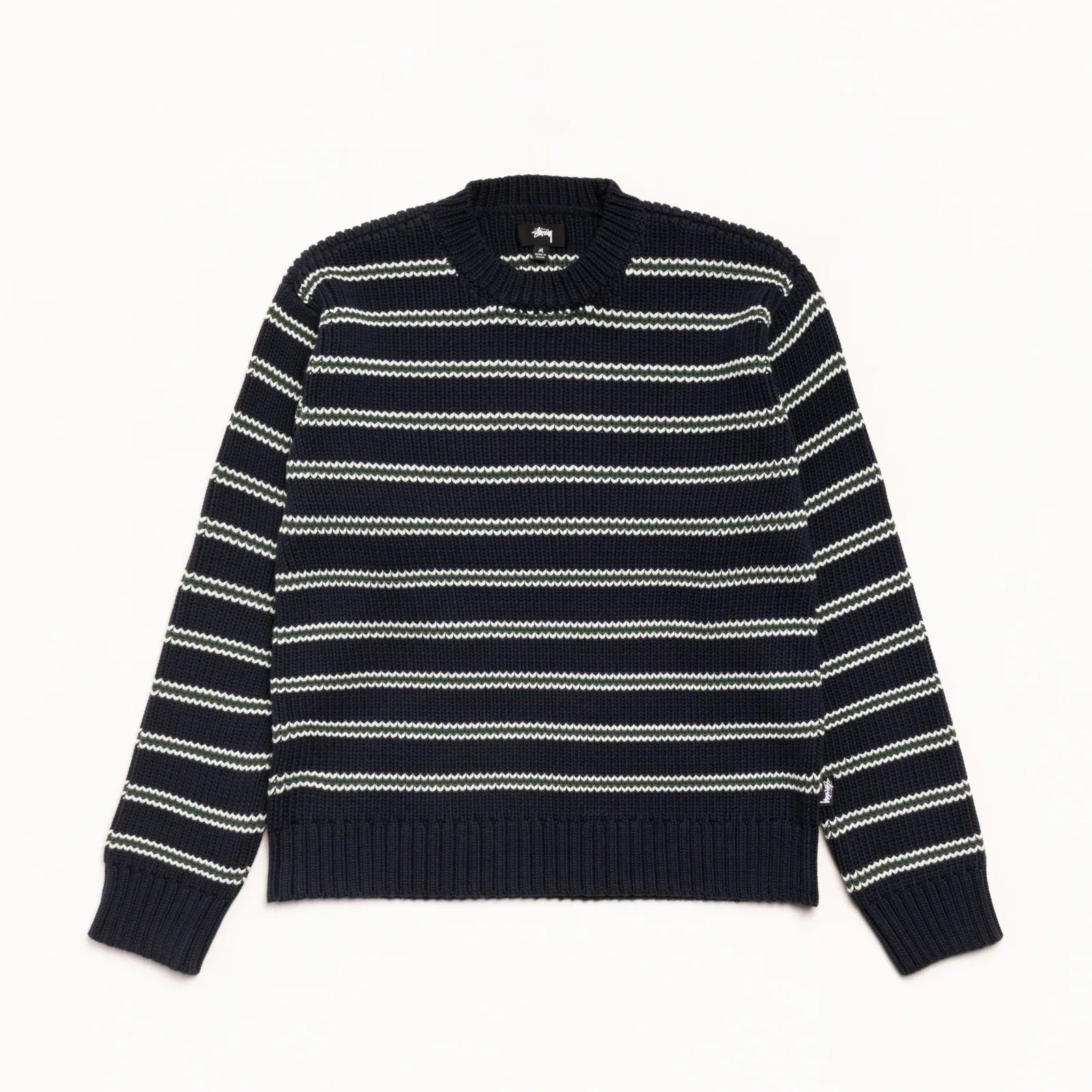 Stussy Stripe Crew Sweater - Ocean