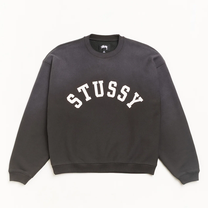 Stussy Sun Faded Oversized Crew - Black