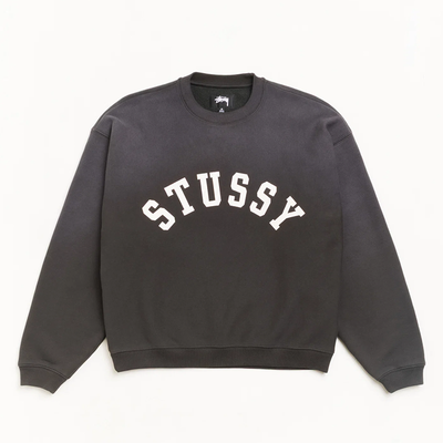 Stussy Sun Faded Oversized Crew - Black