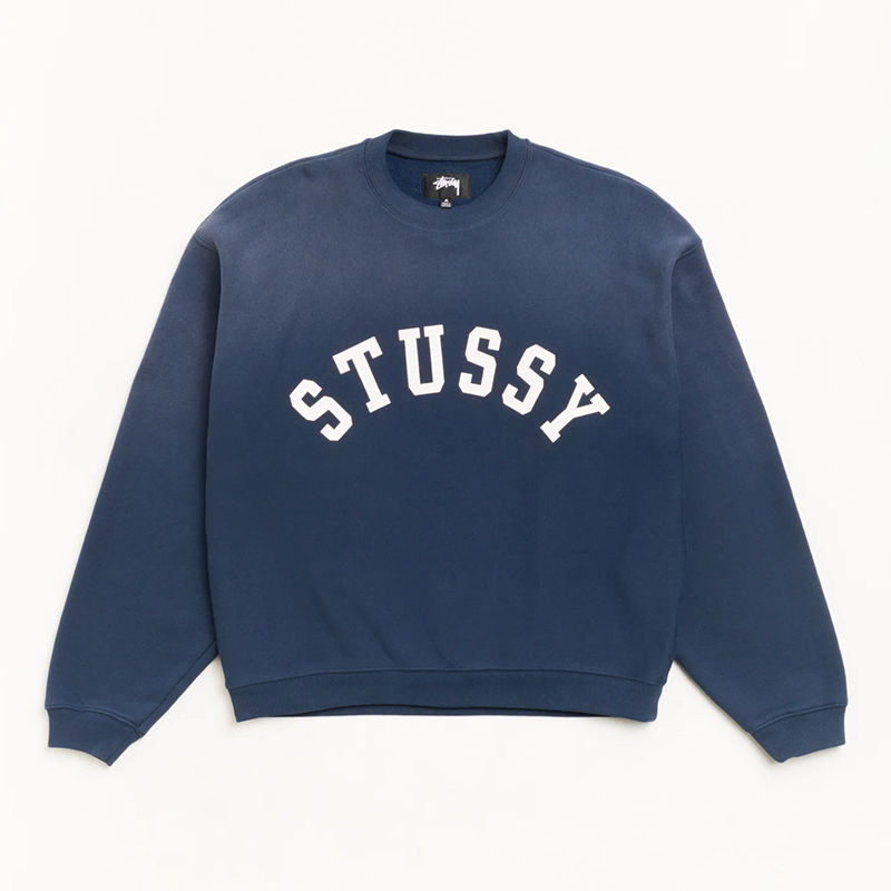 Stussy Sun Faded Oversized Crew - Navy