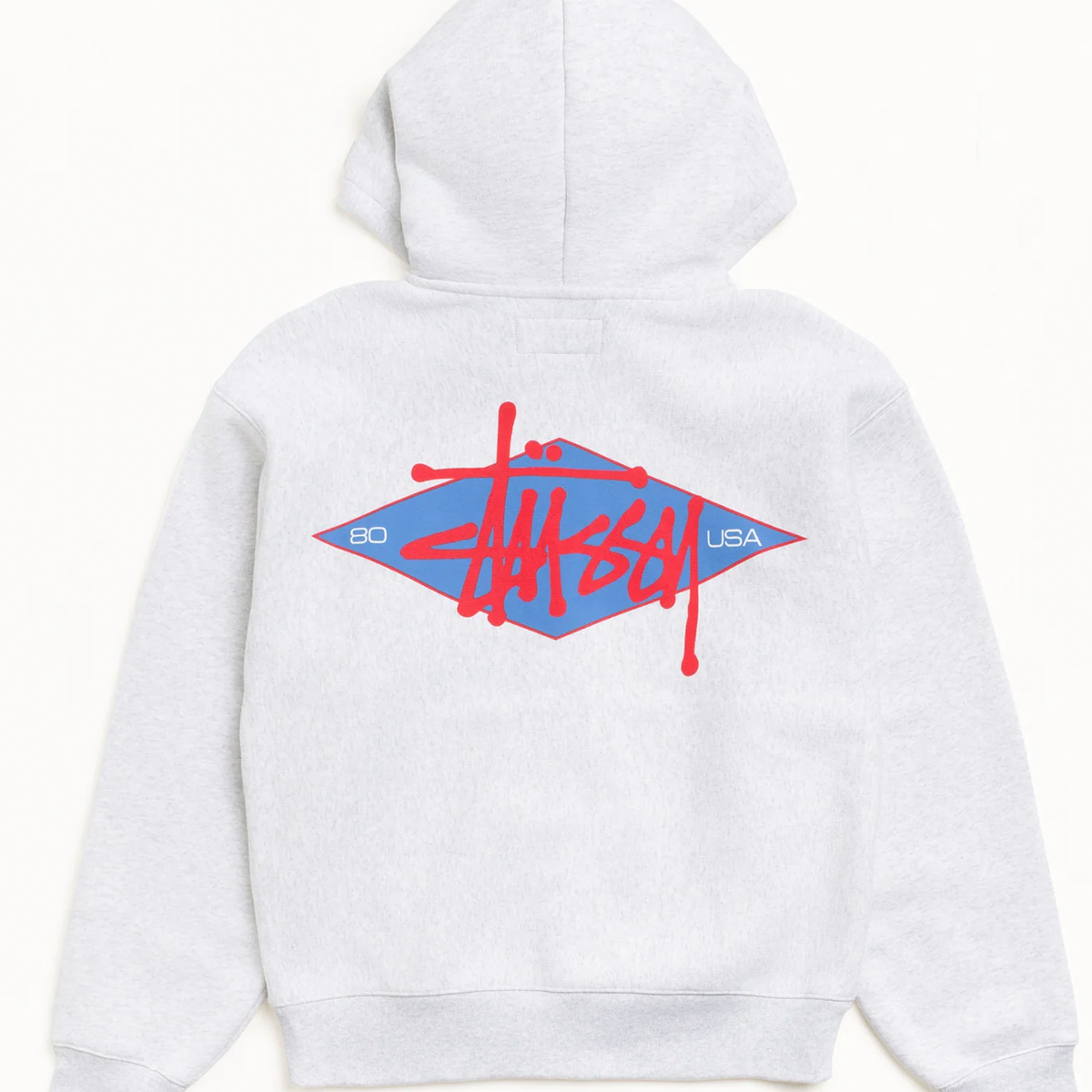 Stussy Basic Diamond Zip Hood - Ash Heather