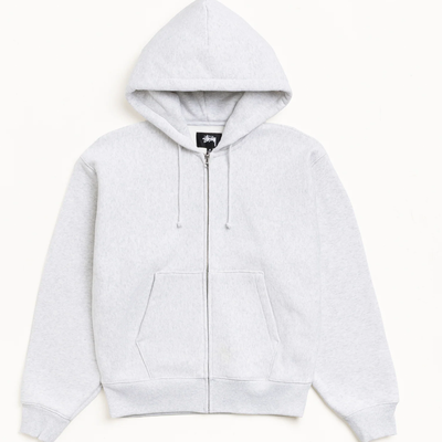 Stussy Basic Diamond Zip Hood - Ash Heather