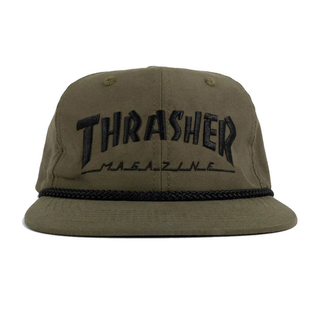 Thrasher Rope Snapback Hat - Olive/Black