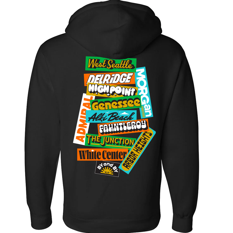 By And By Stickers Hooded Sweatshirt - Black