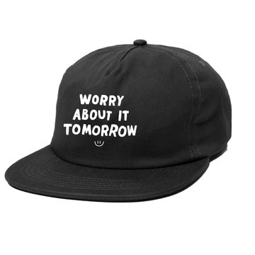 Worry About It Tomorrow Unstructured Hat - Black