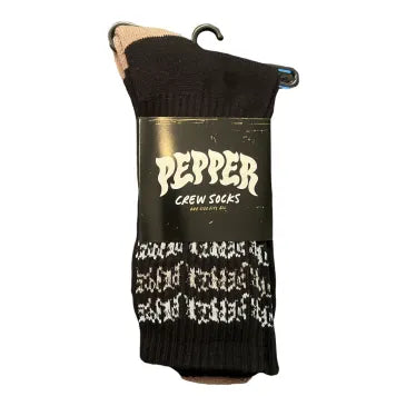 Pepper Stripes Logo Socks - Black